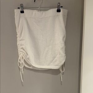 Free People Beach White Ruched Skirt